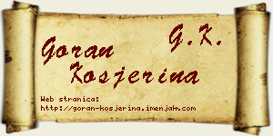 Goran Kosjerina vizit kartica